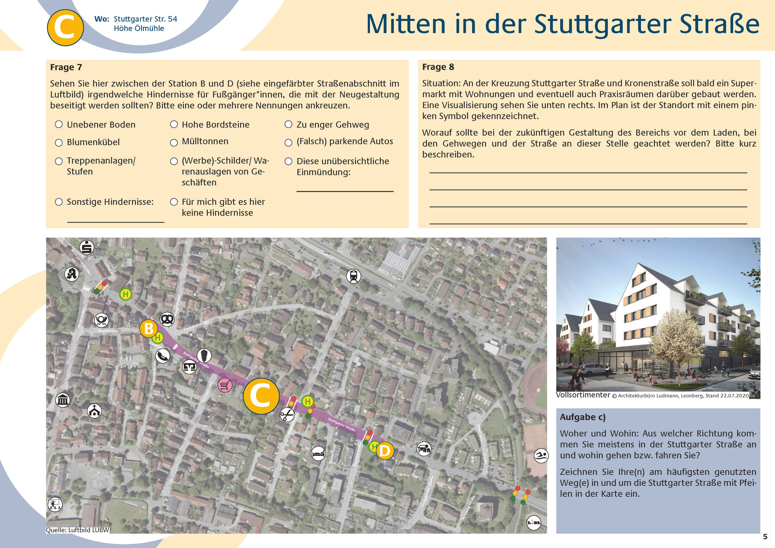 schreiberplan Stuttgart:  Stadt Korntal-Münchingen  - Bürgerbeteiligung Neugestaltung der Stuttgarter Straße